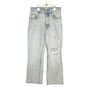 Zara High-Rise Wide Leg Jeans | Women's Size 2 | Light Wash Ankle Crop